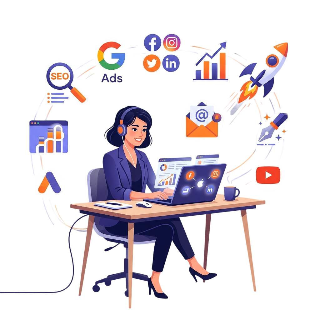 Digital Marketing Course Curriculum Illustration